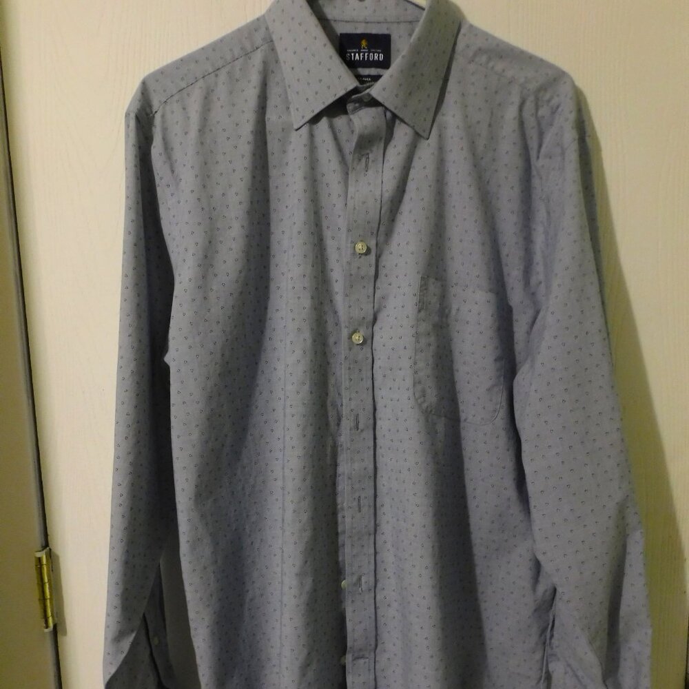 Mens Stafford Travel Dress Shirt  Sz 16 1/2 sleeve 34-35